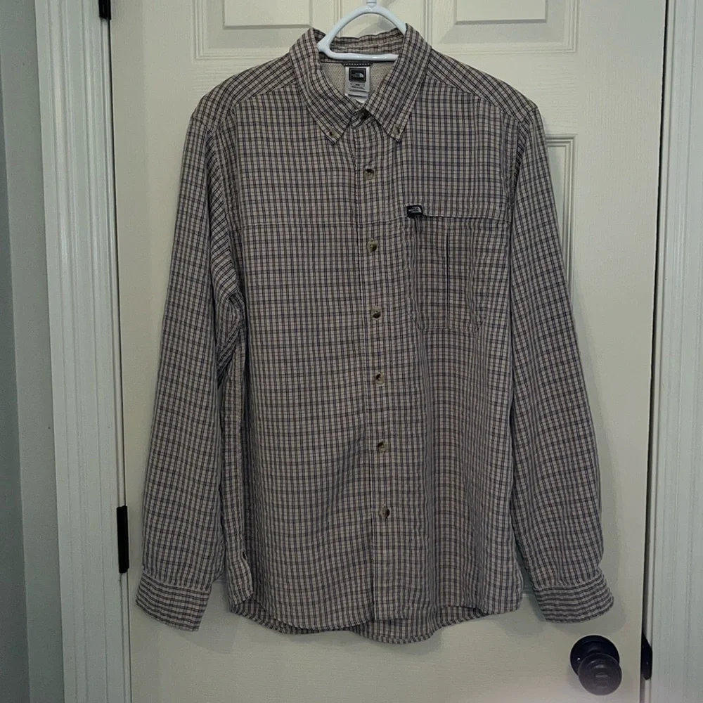 The North Face Men's Plaid Long Sleeve Button Down‎ Shirt Size Medium